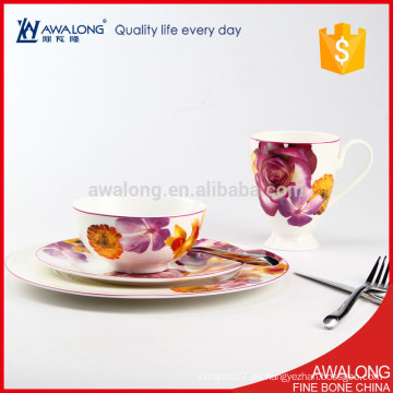 China Exportación cerámica taza de porcelana fina Bowl plato de postre Dinner Plate Dinner Set
